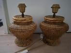 Twee lampenvoeten Birma riet, Huis en Inrichting, Lampen | Tafellampen, Ophalen of Verzenden, Zo goed als nieuw, Minder dan 50 cm