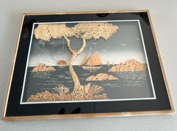 Vintage Chinees Diorama van kurk (kurksnijwerk) beschikbaar voor biedingen