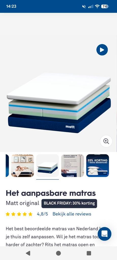 Matt Original Matras 140x200 - Zo goed als nieuw!, Huis en Inrichting, Slaapkamer | Matrassen en Bedbodems, Zo goed als nieuw