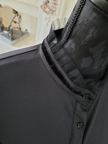 G-MAXX travelstof zwarte aparte blouse maat L 40 nieuw