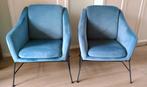 Twee kleine velvet fauteuils, Huis en Inrichting, Fauteuils, Minder dan 75 cm, Gebruikt, Metaal, 50 tot 75 cm