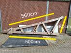 Houten spanten. Uit een oude schuur circa 1955, Doe-het-zelf en Verbouw, Hout en Planken, Ophalen of Verzenden, Gebruikt, 50 mm of meer