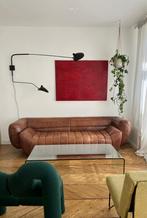 Vintage leren design bank 240 cm, Huis en Inrichting, Gebruikt, Ophalen of Verzenden, 200 tot 250 cm, Leer