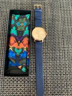 Quartz Herenhorloge - Blauw Leer, Overige merken, Overige materialen, Polshorloge, Nieuw