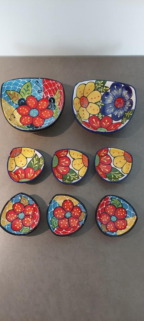 Set tapas schaaltjes, 2 groot en 6 klein, Huis en Inrichting, Keuken | Servies, Nieuw, Ophalen of Verzenden, Schaal of Schalen