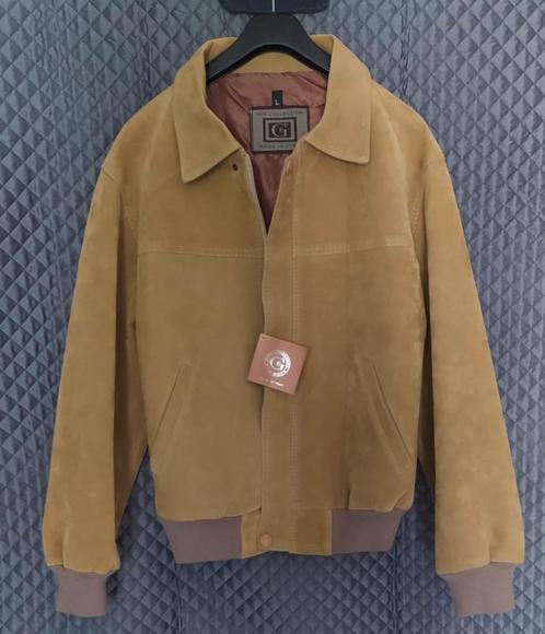 SALE : voorjaars jack beige suede leder in de maat L en XXL, Kleding | Heren, Jassen | Zomer, Nieuw, Maat 52/54 (L), Beige, Ophalen of Verzenden
