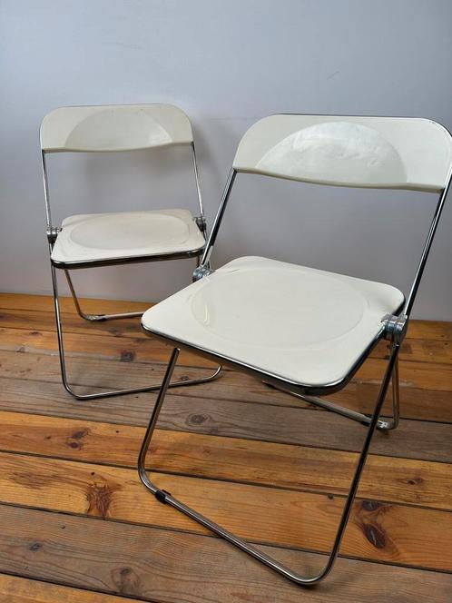 Anonima Castelli Plia opklapstoelen, Huis en Inrichting, Stoelen, Zo goed als nieuw, Twee, Kunststof, Wit, Ophalen of Verzenden