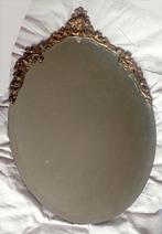 Brocante spiegel ovaal brons engel antiek krullen barok mooi, Ophalen, Ovaal, Minder dan 50 cm, Minder dan 100 cm