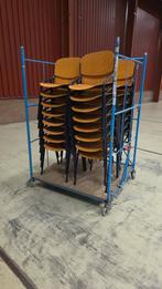 partij van 28 Vintage stapelstoel Eromes €20,- per stuk, Huis en Inrichting, Stoelen, Ophalen, Gebruikt, Bruin, Vintage Eromes stapelstoel