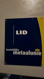 Metalen bord LID koninklijke metaalunie ( emaille? ), Ophalen of Verzenden