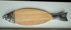 Visvormige Serveerplank - Hout & Metaal, Ophalen of Verzenden, Nieuw, Overige vormen, Hout