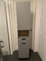 Hoge badkamerkast, mat grijs, Huis en Inrichting, Ophalen, (Half)hoge kast, Minder dan 50 cm, Zo goed als nieuw