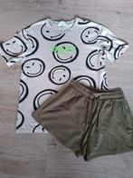 Leuk setje! Shirt met smiley's + korte broek, H&M, 146,152, Meisje, H&M, Ophalen of Verzenden, Zo goed als nieuw
