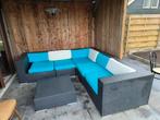 Lounge bank met hocker, Bank, Zo goed als nieuw, Rotan, Loungeset