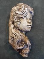 Vintage wanddecoratie meisjeshoofd gips jaren 60, Ophalen of Verzenden