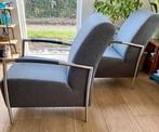 twee mooie grijze stoelen, zgan, Huis en Inrichting, Ophalen, 75 tot 100 cm, Zo goed als nieuw, Stof
