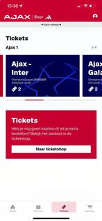 Ajax vs inter, champions league Te Koop, Tickets en Kaartjes, Sport | Voetbal, Losse kaart, Twee personen, September, Europa of Champions League