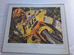 VALENTINO ROSSI: Ingelijste, genummerde en gesigneerde print, Antiek en Kunst, Kunst | Litho's en Zeefdrukken, Ophalen of Verzenden