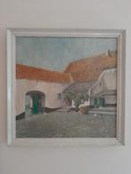 Schilderij dorpsgezicht, Antiek en Kunst, Kunst | Schilderijen | Klassiek, Ophalen of Verzenden