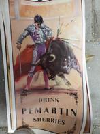 Affiche spanje stierenvechten pemartin sherries, Rechthoekig Staand, Ophalen of Verzenden, Zo goed als nieuw, A1 t/m A3