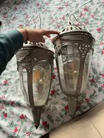 Lamp lampen plafondlamp ijzer glas, Ophalen, Gebruikt, Glas