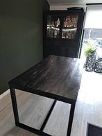 Eettafel 140x80 zwart Mangohout, 50 tot 100 cm, 100 tot 150 cm, Rechthoekig, Zo goed als nieuw