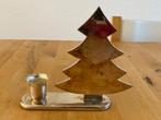 Kerst kandelaar Verzilverd met Dennenboom voor dinerkaars, Ophalen of Verzenden, Zo goed als nieuw