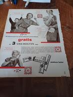 Advertentie van Houten chocolade 1956, Verzamelen, Merken en Reclamevoorwerpen, Ophalen of Verzenden, Zo goed als nieuw, Overige typen