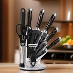 Cheffinger Messenset + voet 9-delig Zwart Rosé Goud Marmer, Nieuw, Ophalen of Verzenden, H, Rvs of Chroom