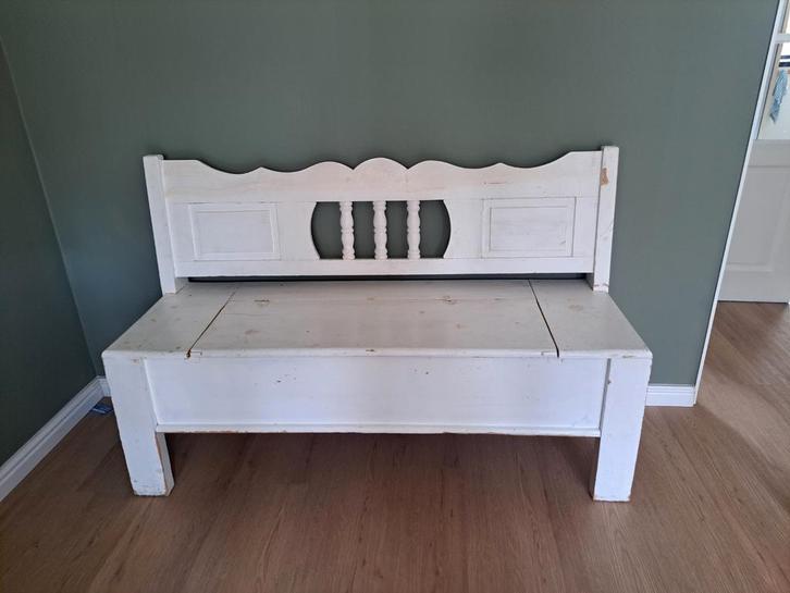 Klepbankje met zitkussen, Antiek en Kunst, Antiek | Meubels | Stoelen en Banken, Ophalen