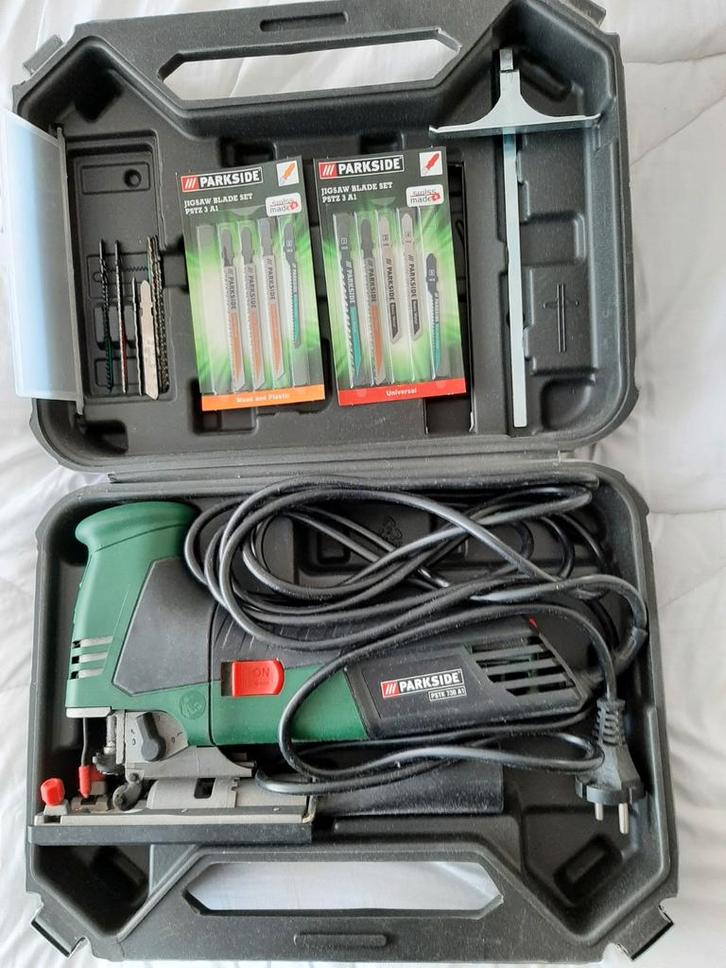 Parkside Decoupeerzaag Nieuw in Koffer + Zaagbladen, Doe-het-zelf en Verbouw, Gereedschap | Zaagmachines, Nieuw, Decoupeerzaag