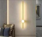 Lijn Led Wandlamp Goud stang Staaf 60cm muurlamp luxe modern, Huis en Inrichting, Lampen | Wandlampen, Nieuw, Ophalen of Verzenden
