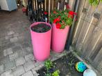 3 roze bloempotten, bloembakken, Ophalen, Kunststof, Gebruikt, Minder dan 60 cm