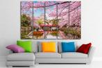 Japan Sakura (kersenbloesem) landschapsfoto canvas, Ophalen of Verzenden, Zo goed als nieuw