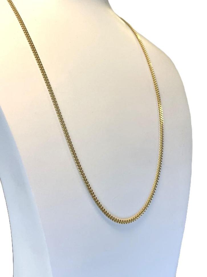 18 Karaat Gouden Gourmet Schakelketting 50 cm /10 g / 2 mm, Sieraden, Tassen en Uiterlijk, Kettingen, Zo goed als nieuw, Goud