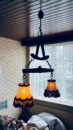 Ouderwetse lamp aan juk, Ophalen of Verzenden, Gebruikt, Hout, Minder dan 100 cm