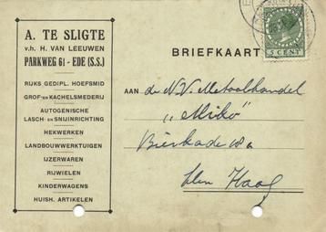 A. te Sligte, Ede [S.S.] - 12.1931 - briefkaart beschikbaar voor biedingen