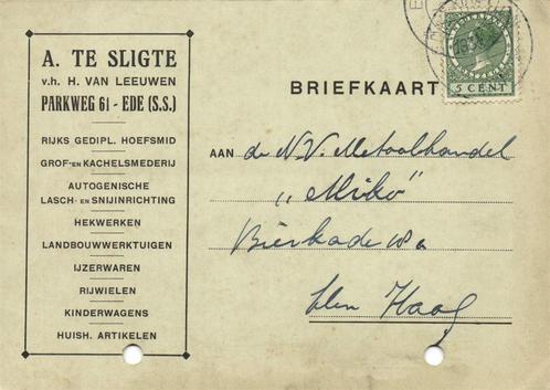 A. te Sligte, Ede [S.S.] - 12.1931 - briefkaart, Postzegels en Munten, Brieven en Enveloppen | Nederland, Briefkaart, Ophalen of Verzenden