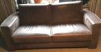 Tweezits bank,bruin, Huis en Inrichting, Fauteuils, Ophalen, Gebruikt, Minder dan 75 cm, Leer