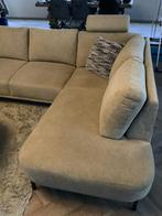 Geel Oker Hoekbank met verstelbare hoofdsteunen, Huis en Inrichting, 100 tot 125 cm, Hoekbank, 300 cm of meer, Ophalen of Verzenden