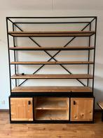 Industrieel kast Metaal/steigerhout, Huis en Inrichting, Ophalen, 200 cm of meer, 150 tot 200 cm, Zo goed als nieuw