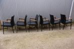 6 x vintage armstoelen/ eetkamerstoelen/ vergaderstoelen, Ophalen, Gebruikt, Zwart, Vintage industrieel