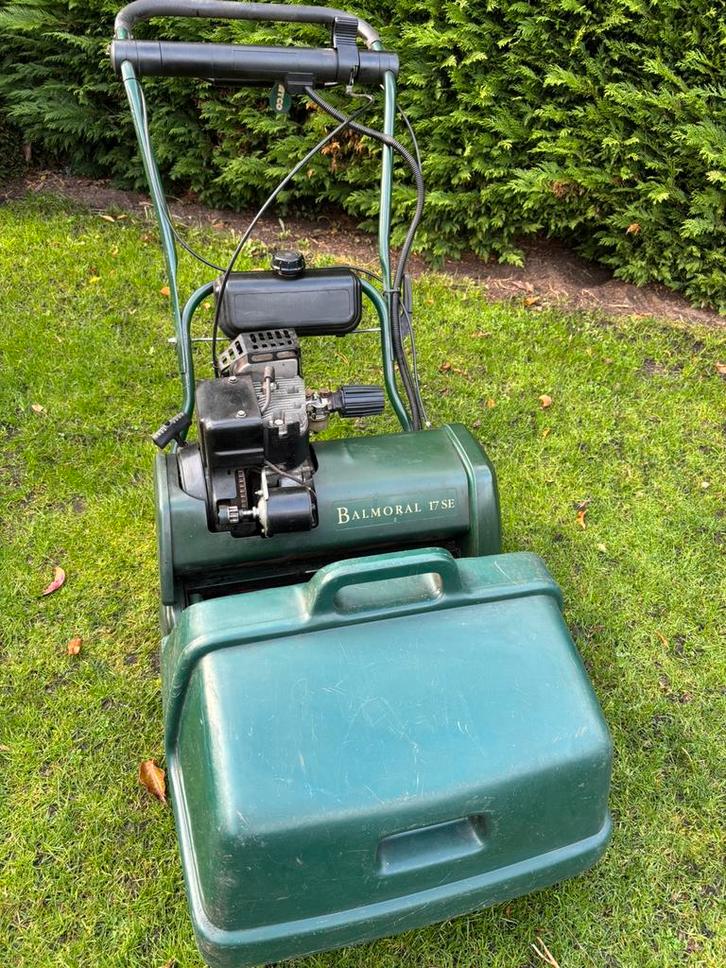Atco Balmoral 17 SE motor kooimaaier maaibreedte 43 cm, Tuin en Terras, Grasmaaiers, Zo goed als nieuw, Benzine-grasmaaier, 40 t/m 49 cm