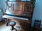 Antieke Piano  H Roloff , 1830- 1876 met Kruk, Ophalen, Gebruikt, Bruin, Piano