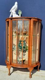 Vintage brocante Queen Ann vitrine kastje, schuifdeurtjes, Antiek en Kunst, Curiosa en Brocante, Ophalen of Verzenden