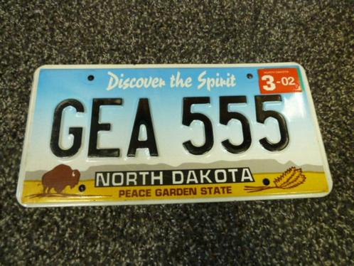 Kentekenplaat licenseplate North Dakota Bison Reliëf USA, Verzamelen, Automerken, Motoren en Formule 1, Gebruikt, Auto's, Verzenden