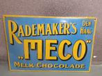 rademaker's meco melk chocolade emaille bord bewerkt, Antiek en Kunst, Ophalen of Verzenden