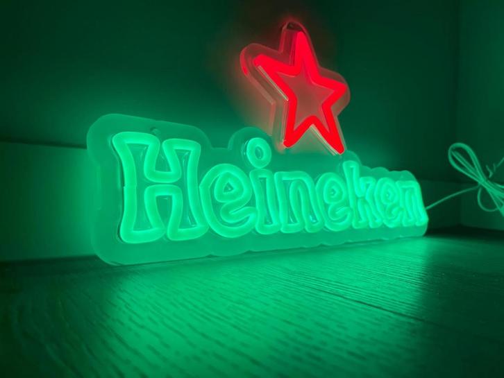 Neon led-verlichting  Heineken, Verzamelen, Biermerken, Nieuw, Reclamebord, Plaat of Schild, Heineken, Ophalen of Verzenden