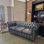 Chesterfield Ingleton 3-zits - Antiek Blauw, Ophalen, Klassiek, Rechte bank, 200 tot 250 cm