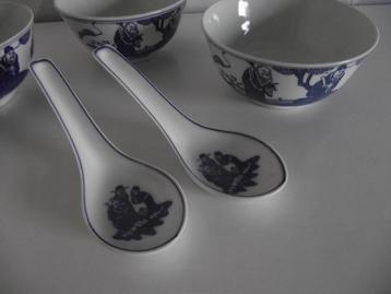 3 chinees porselein rijstkom Scolar 2 rijstlepel 1960 p stuk beschikbaar voor biedingen